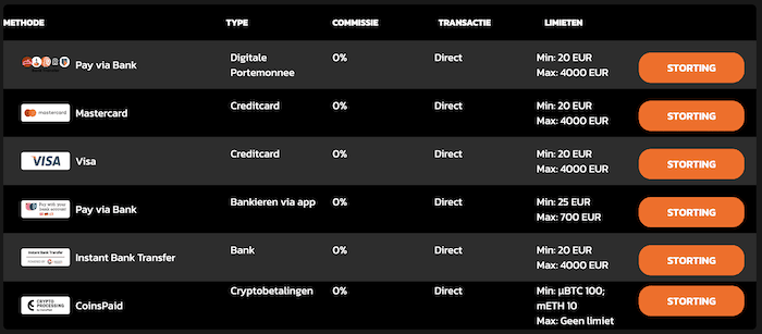 hiddenjack geld storten en opnemen